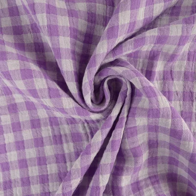 Muselina in carouri Vichy - Hyacinth Purple