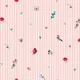Poplin imprimat digital - Flowers and Stripes Pink