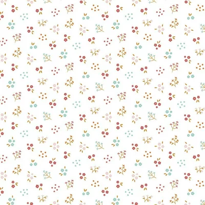 Poplin imprimat - Petite Flowers White - cupon 62 cm
