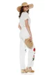 Blugi dama albi premium balloon summer 2026 cu imprimeu maci