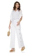 Blugi dama albi premium cu broderie si strasuri pe lateral summer escape 2026