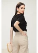 Blugi dama bej cu strasuri croi conic material premium elastic