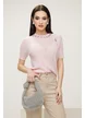 Blugi dama bej cu strasuri croi conic material premium elastic