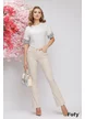 Blugi dama bej premium evazati elastici cu efect push-up