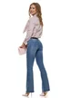 Blugi dama evazati premium albastru talie medie curea inclusa