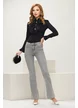 Blugi dama gri deschis evazati material premium supersoft elastici