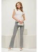 Blugi dama gri deschis evazati material premium supersoft elastici