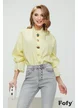 Blugi dama gri deschis premium elastici cu talie inalta nasturi bijuterie