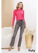Blugi dama gri evazati material premium usor prespalati cu curea