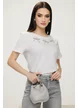 Blugi dama gri premium elastici croi drept talie medie material supersoft