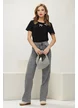 Blugi dama gri premium supersoft drepti usor prespalat elastici 