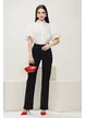 Blugi dama negri cu strasuri premium elastici croi drept talie medie material supersoft