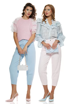 Blugi dama premium baby blue ballon fashion trend