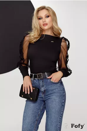 Blugi dama premium conic albastru inchis elastici cu centura