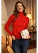 Blugi dama premium conic cu talie inalta usor franjurati la tiv picture - 3