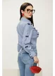 Blugi dama premium evazati albastru deschis cu efect push-up talie medie