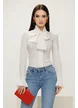 Blugi dama premium evazati albastru deschis cu efect push-up talie medie