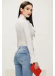 Blugi dama premium evazati albastru deschis cu efect push-up talie medie