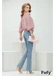 Blugi dama premium evazati elastici albastru deschis talie medie