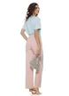 Blugi dama premium water pink fashion trend 2026 cu strasuri si inchidere asimetrica