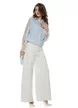 Blugi dama wide premium cloud dancer 2026 elastic cu buzunre baby blue cu strassuri