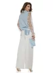Blugi dama wide premium cloud dancer 2026 elastic cu buzunre baby blue cu strassuri