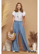 Bluza dama alba de vara din in premium cu volane la maneci si nasturi pe spate