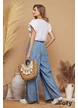 Bluza dama alba de vara din in premium cu volane la maneci si nasturi pe spate