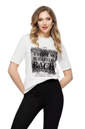 Bluza dama alba premium din vascoza cu detalii din dantela