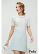 Bluza dama alba premium din vascoza supersoft cu aplicatii argintii din cristale si brosa