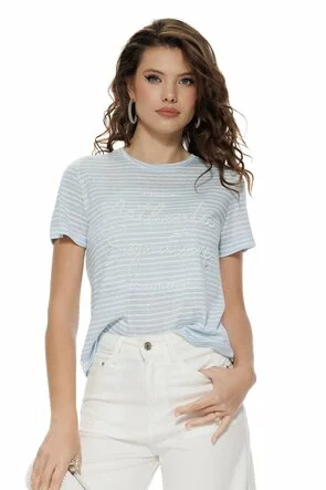 Bluza dama baby blue premium brodata cu margele si spate cu decupaj de dantela