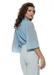 Bluza dama bleu ciel cu buline cu esarfa innodata