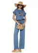 Bluza dama de vara din vascoza premium bluejeans cu volane si colier din lemn
