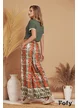 Bluza dama de vara din vascoza racoroasa  kaki cu colier boho