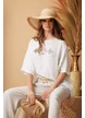 Bluza dama de vara premium cu fata din in pur si spate din bumbac imprimeu boho