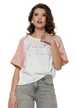 Bluza dama din vascoza cu maneci de tweed roz cu paiete