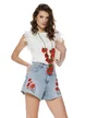 Bluza dama eleganta alba din bumbac cu maneci din dantela brodate si tul