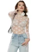 Bluza dama eleganta alba din dantela chantily premium elastica