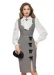 Bluza dama eleganta alba Fofy cu accente argintii si jabou detasabil