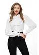 Bluza dama eleganta alba Fofy cu jabou elaborat detasabil
