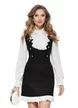 Bluza dama eleganta alba Fofy cu jabou elaborat detasabil