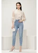 Bluza dama eleganta din dantela crem cu paiete fine cu jabou 