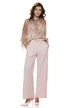 Bluza dama eleganta din voal matasos roz cu volane si imprimeu paisley