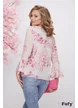 Bluza dama eleganta din voal plisat cu imprimeu floral roz