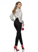 Bluza dama eleganta Fofy din vascoza premium cu jabou spiralat conturat si trandafir detasabil