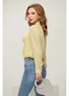 Bluza dama eleganta Fofy galbena cu buline argintii si esarfa innodata