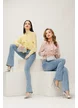 Bluza dama eleganta Fofy roz cu imprimeu argintiu si esarfa innodata