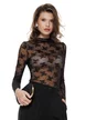 Bluza dama eleganta neagra din dantela chantily premium elastica