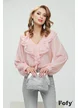 Bluza dama eleganta roz cu anchior si jabou spiralat 