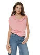 Bluza dama eleganta roz premium cu guler fald si accesoriu metalic detasabil